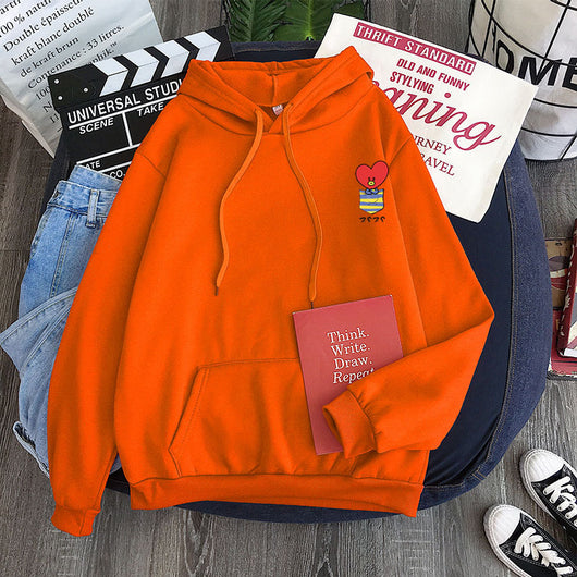 Sudadera de Pareja con Bolsillos Falsos y Patrón de Muñecas - Colores Pastel Personalizables - Image 6