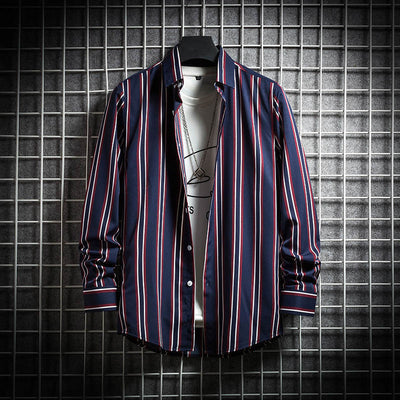 Camisa Manga Larga Slim Fit Estilo Coreano Talla Grande Hombre - Image 8