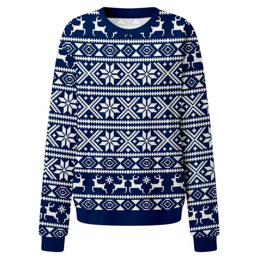 Suéter Navideño Estampado con Reno - Estilo Europeo y Americano para Mujer - Image 11