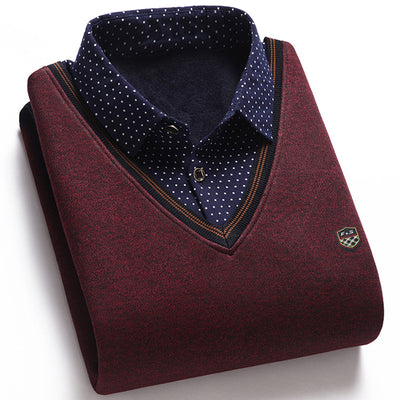 Suéter para Hombre con Cuello Falso de Dos Piezas - Image 23