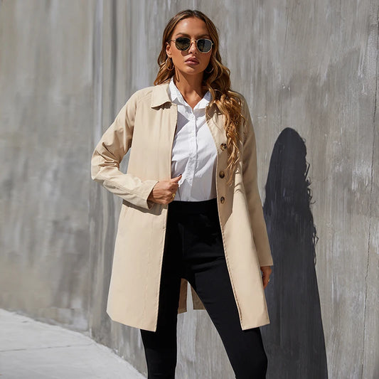 Abrigo Tipo Trench Clásico Británico para Mujer - Elegancia y Sofisticación