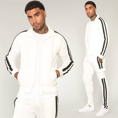 Traje Deportivo Casual Hombre Rayas Combinadas Estilo Coreano - Image 10