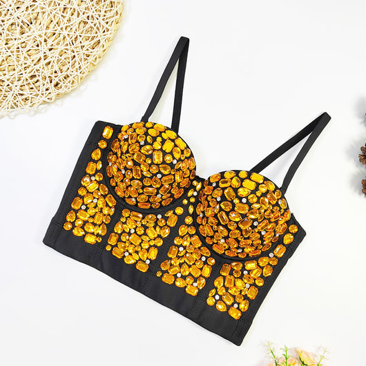 Top Corto Beaded con Diamantes - Estilo Hot Girl Elegante - Image 15