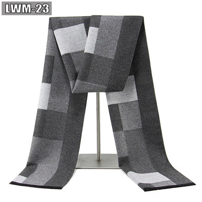 Bufanda de Cachemira Cuadros Hombre Estilo Europeo para Otoño e Invierno - Image 27