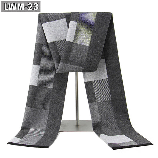 Bufanda de Cachemira Cuadros Hombre Estilo Europeo para Otoño e Invierno - Image 27