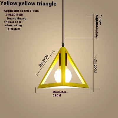 Lámpara Colgante Triangular Estilo Nórdico en Hierro Forjado - Image 4