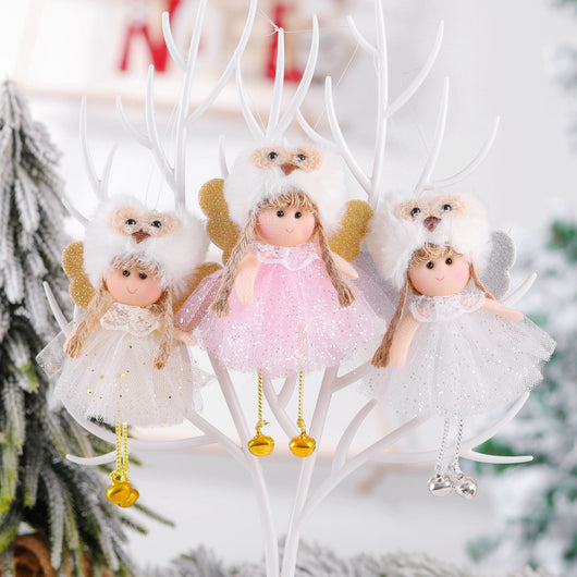 Adorno Navideño Ángel con Alas de Lentejuelas y Astas - Image 9