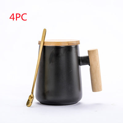 Taza de Oficina Retro Cerámica Negro y Blanco con Tapa - Image 11