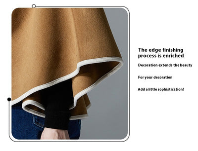 Poncho Abrigo Reversible de Lana con Capucha - Image 11