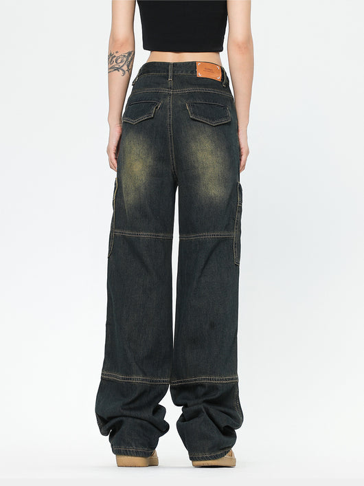 Pantalones Vaqueros de Pierna Ancha Estilo Retro Americano - Image 9