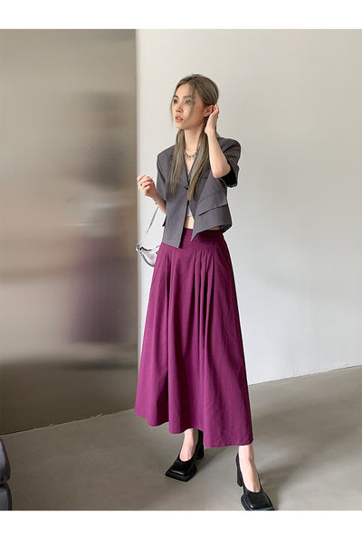 Falda A-línea Corta de Algodón y Lino - Corte Slim - Image 29
