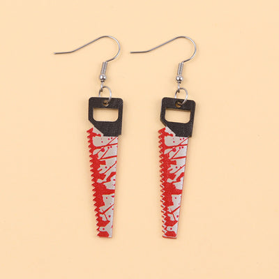 Aretes de Hacha Ensangrentada Halloween - Diseño Acrílic Retro