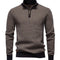 Suéter Casual para Hombre con Cuello Alto y Cierre Medio