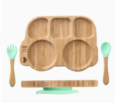 Vajilla Infantil de Bambú y Madera con Ventosas - Image 5