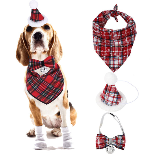 Pañuelo Navideño para Mascotas con Estampa Reno y Papá Noel - Image 2