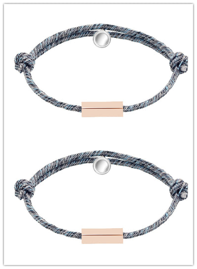 Pulsera de Pareja Personalizada con Imán - Acero Inoxidable Promesa de Amor Eterno - Image 28