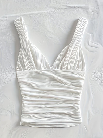 Blusa Escotada con Pliegues Ajustada - Diseño Europeo Moderno - Image 11