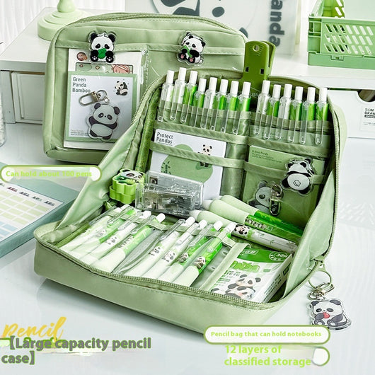 Estuche Organizador Panda de 12 Compartimentos con Capacidad Máxima