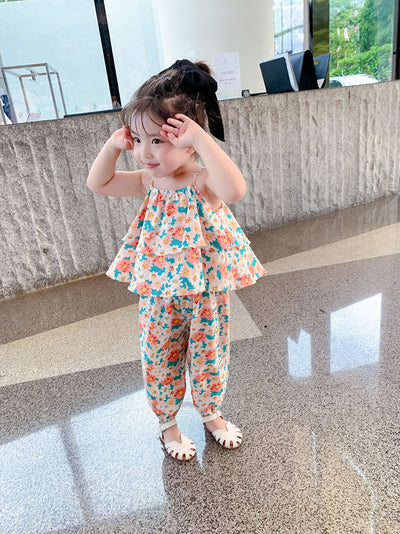 Conjunto Infantil Dos Piezas: Chaleco Floral y Pantalón Repelente de Mosquitos - Image 6