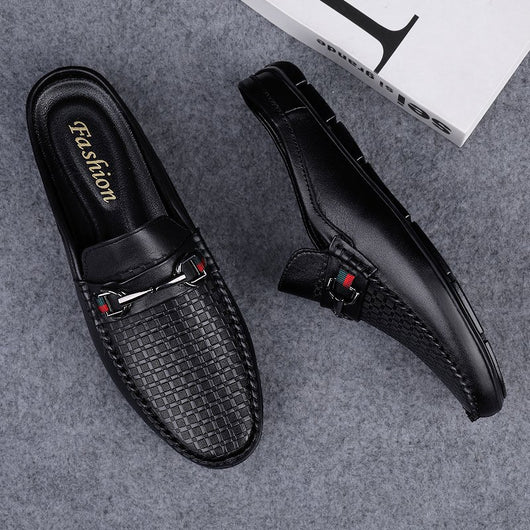 Pantuflas Hombre Cuero Casual - Mocasines Cómodos Sin Cordones - Image 11