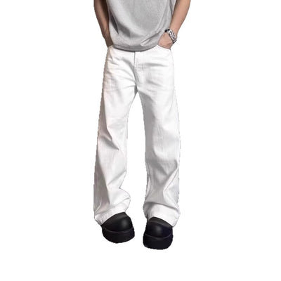 Pantalones Vaqueros Blancos Rectos Oversize para Hombre - Estilo Urbano Premium - Image 6