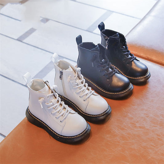 Botas Cortas Escolares Negras para Niños - Estilo Clásico