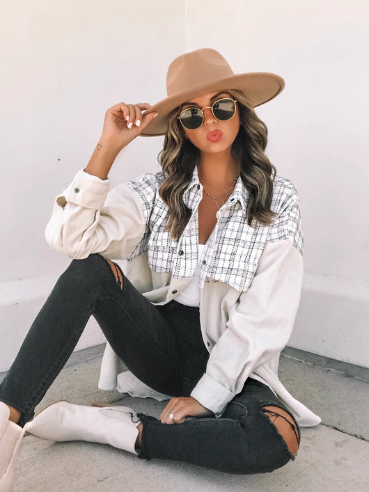 Chaqueta de Pana para Mujer con Cuadros y Bolsillos - Manga Larga Casual - Image 10