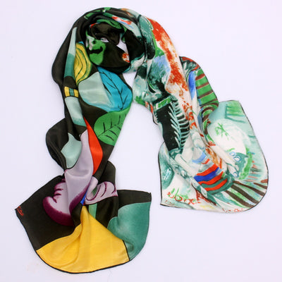 Pañuelo de Seda con Pintura Artística para Mujer - Image 5