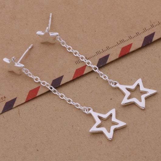 Conjunto de Joyería Plateada: Pulsera, Collar y Aretes Estrella - Image 10