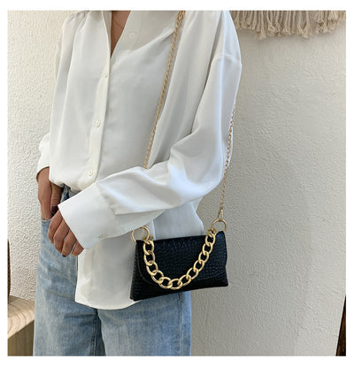 Bolso Mensajero Retro Estampado en Piedra con Cadena para Mujer - Image 16