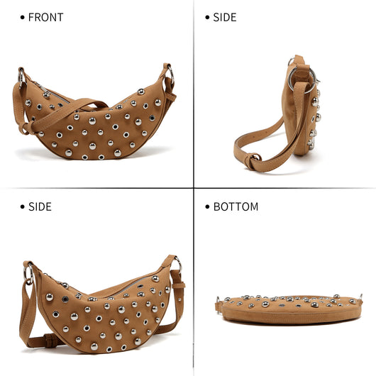 Bolsa Crossbody Retro con Remaches Acabado Metalizado Mate - Image 21