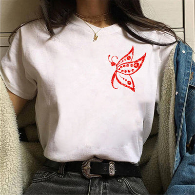 Blusa Estampada Blanca Suelta Casual para Mujer - Image 4