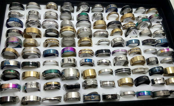 Anillo de Acero Titanio Estilo Explosión - Diseño Mixto