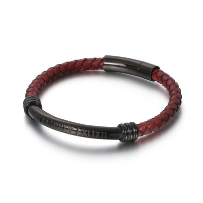Pulsera de Cuero Trenzado para Hombre con Acero Inoxidable - Image 5