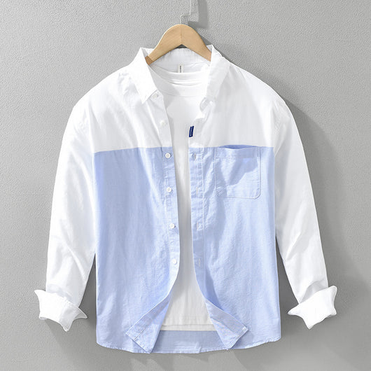 Camisa Patchwork de Manga Larga para Hombre