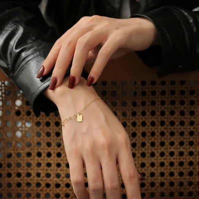 Conjunto de Collar y Pulsera Cuadrados en Oro 18K para Mujer - Image 10