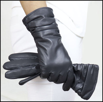Guantes de Cuero Gamuza Premium para Mujer con Puño Extendido - Image 12