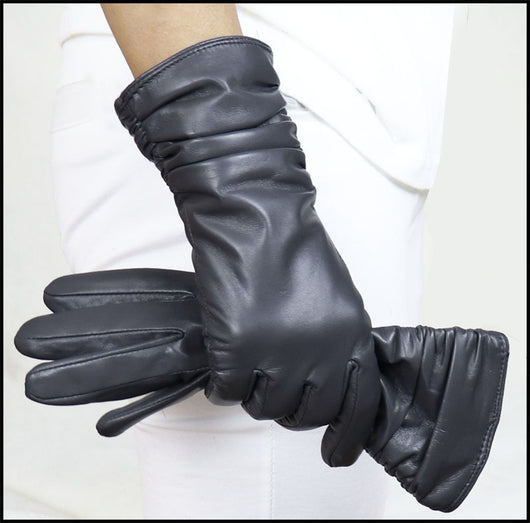 Guantes de Cuero Gamuza Premium para Mujer con Puño Extendido - Image 12