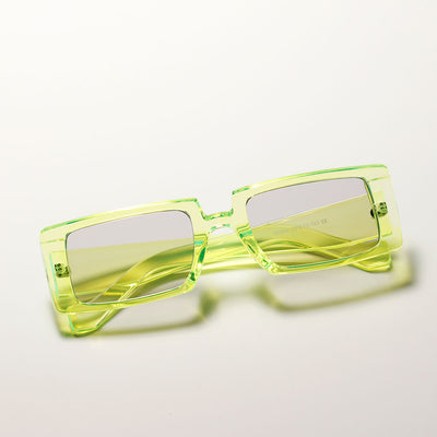 Cool black super retro sunglasses with rectangular frames and dark lenses, displayed on a white background. - Image 7