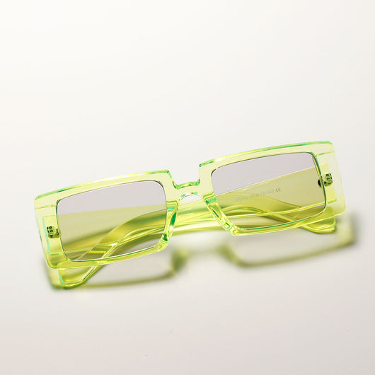 Cool black super retro sunglasses with rectangular frames and dark lenses, displayed on a white background. - Image 7