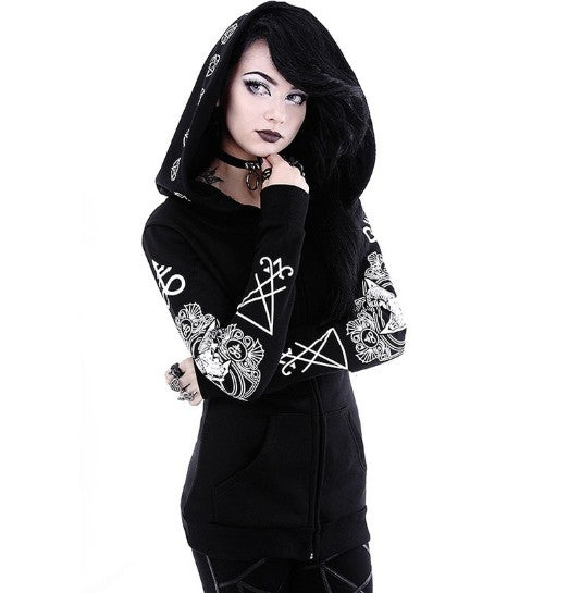 Sudaderas Estampadas Gothic Punk para Mujer - Manga Larga