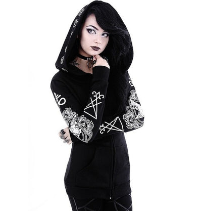 Sudaderas Estampadas Gothic Punk para Mujer - Manga Larga