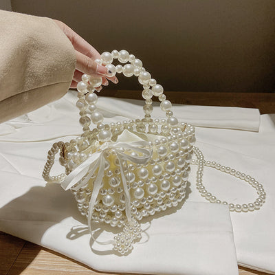 Bolso Mensajero de Perlas con Cadena Elegante para Mujer - Image 4