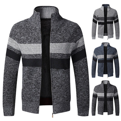 Cardigan Grueso de Punto con Cuello Alto para Hombre - Image 11