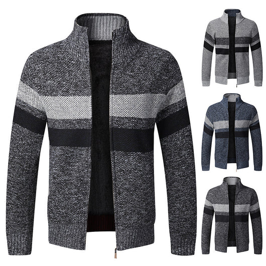 Cardigan Grueso de Punto con Cuello Alto para Hombre - Image 11