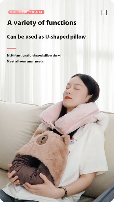 Almohada Cervical Multifuncional con Capucha - Cojín de Descanso en Forma de U - Image 13