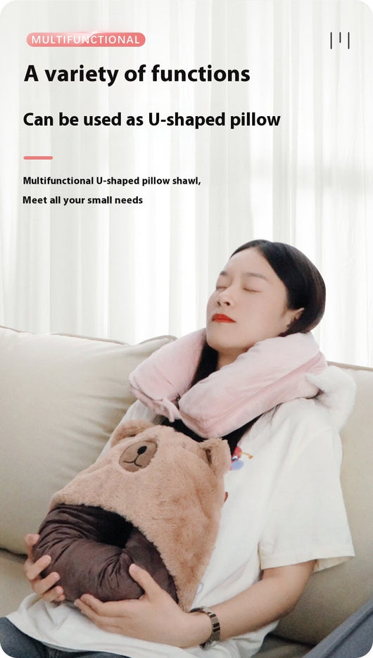 Almohada Cervical Multifuncional con Capucha - Cojín de Descanso en Forma de U - Image 13