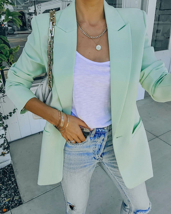 Blazer Slim Fit de Manga Larga con Presencia Ejecutiva