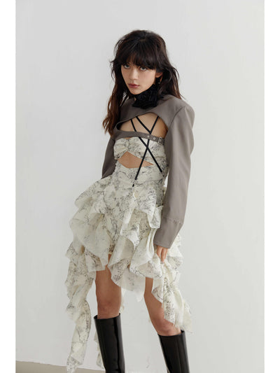 Vestido Romántico con Estampado Desmontable y Correa Ajustable - Image 3