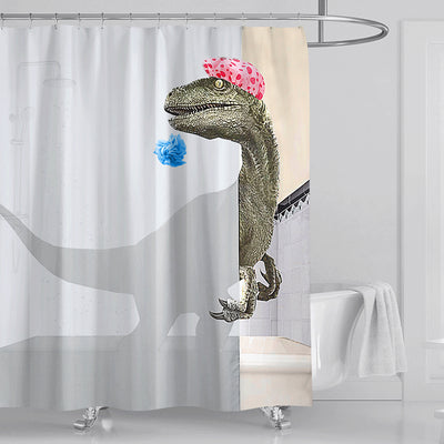 Colorful abstract deer shower curtain with floral antlers in shades of blue, orange, red, and yellow. - Image 9